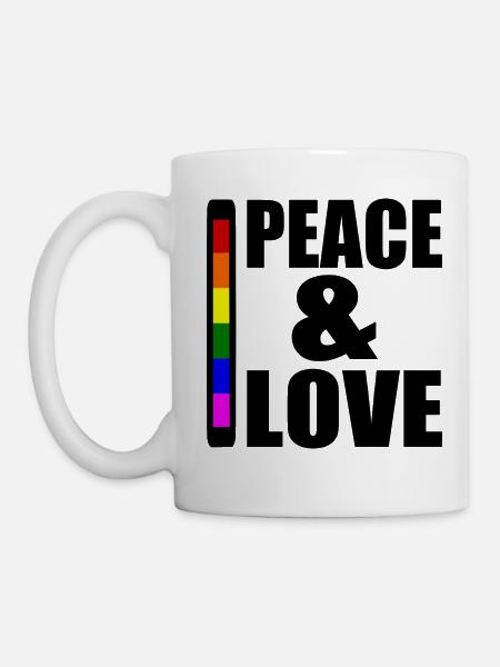 Peace and love - Tasse - Weiß