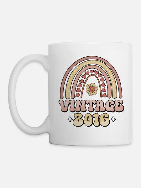 Vintage 2016 Retro Jahrgang Geburtstag Geschenk - Tasse - Weiß
