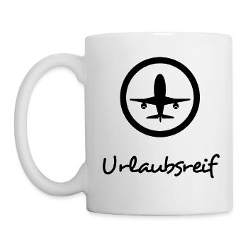 Urlaubsreif - dunkel - Tasse - Weiß - Links