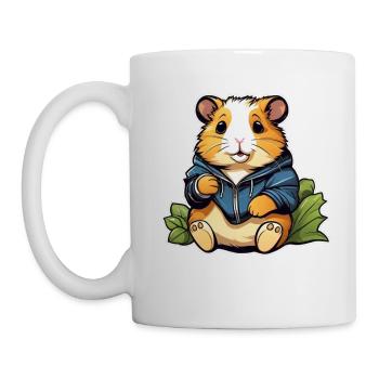 Hamster doré mignon avec sweat à capuche - Mug blanc - blanc - Gauche