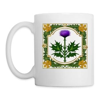 Distel als Wappen III - Tasse - Weiß - Links
