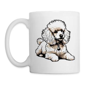 Caniche mignon - Mug blanc - blanc - Gauche