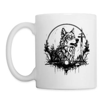 Wolf Tattoo Design - Tasse - Weiß - Links