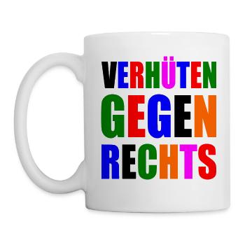 verhüten gegen rechts - Tasse - Weiß - Links