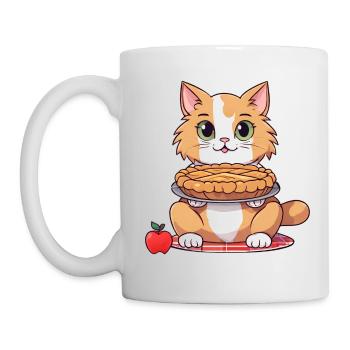 Tarte aux pommes au chat angora - Mug blanc - blanc - Gauche