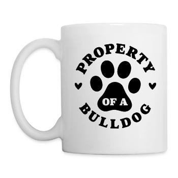 Eigentum einer Bulldogge - Tasse - Weiß - Links