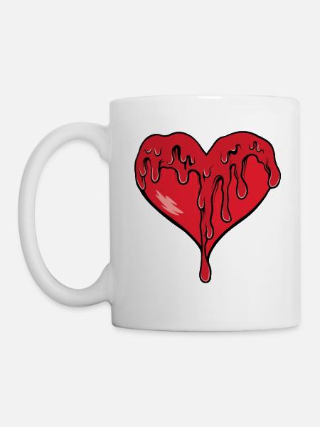 Schmelzendes Herz Rot - Tasse - Weiß