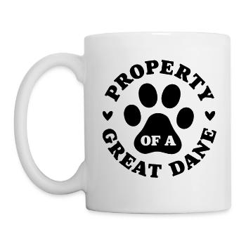 Eigentum einer Deutschen Dogge - Tasse - Weiß - Links