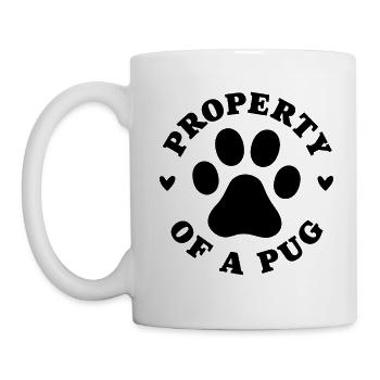 Eigentum eines Mops - Tasse - Weiß - Links