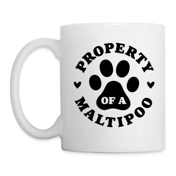 Eigentum eines Maltipoo - Tasse - Weiß - Links