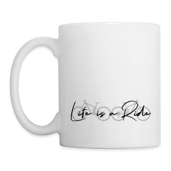 Mountainbike Mountainbiker Downhill MTB Geschenk - Tasse - Weiß - Links