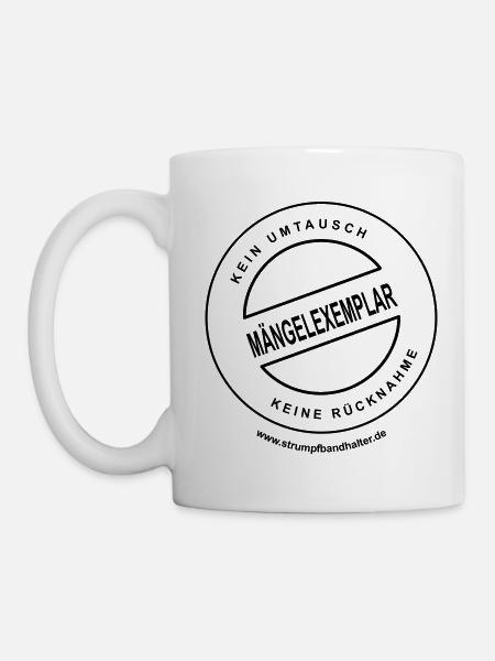 Tasse "Mängelexemplar" Weiss / Schwarz - Tasse - Weiß