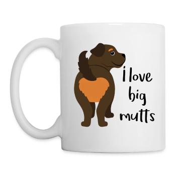 Ich liebe große Köter - Tasse - Weiß - Links