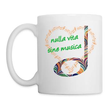 half note e 7 no life without music latin - Mug - white - Left