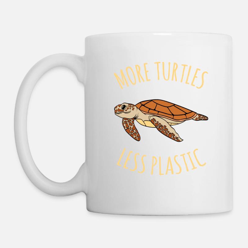 More Turtles Less Plastic Mother Earth - Tasse - Weiß