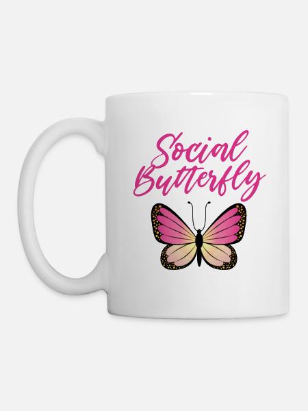 Social Butterfly - Mug - white