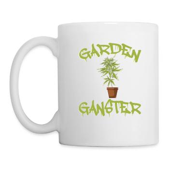 Marijuana Cannabis Weed Smoke Hemp Design Garden - Tasse - Weiß - Links