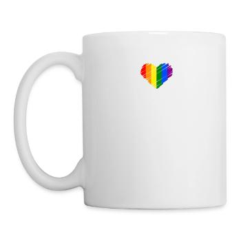 Heartbeat Ekg Heart Colorful Rainbow Equality - Mug - white - Left
