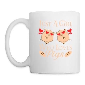 Heart Pink Pig Farmer Oink Farm Barn Oink Mud - Tasse - Weiß - Links