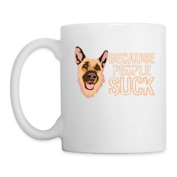 Because People Suck Cute Adorable Dog For - Tasse - Weiß - Links