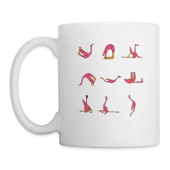 Pink Flock Flamingo Feminine Ballet Tee For Gym - Tasse - Weiß - Links