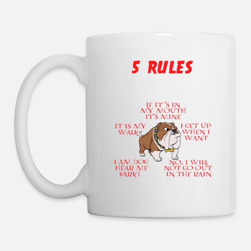 5 règles pour le propriétaire du Bulldog anglais - Mug blanc - blanc
