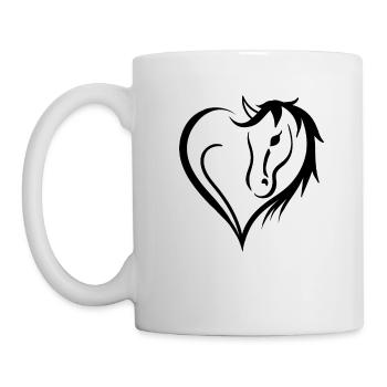 Black Heart Life Is Better With Horses Design - Tasse - Weiß - Links