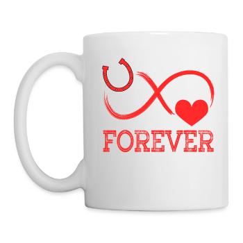 Forever Life Is Better With Horses Design Horsing - Tasse - Weiß - Links