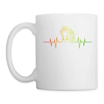 Heartbeat ECG is a brand new concept of chevaux - Mug blanc - blanc - Gauche