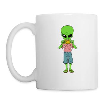 Alien Taco T-shirt Design Aliens UFO Object - Mug blanc - blanc - Gauche