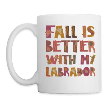 Thankful for my Labrador Hund Herbst Dankbarkeit - Tasse - Weiß - Links