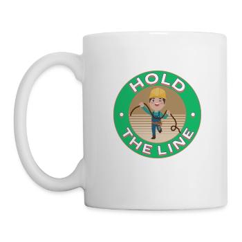 tenez la ligne drôle d’électricien de design coloré - Mug blanc - blanc - Gauche