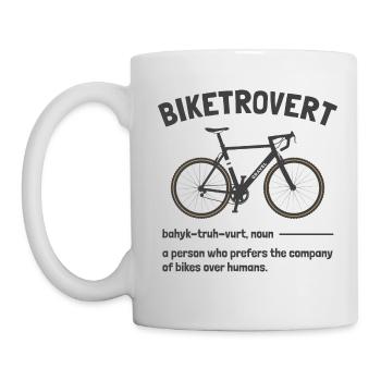 Biketrovert Funny Cycling Quote Introvert Cyclist - Mug - white - Left