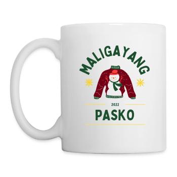 Philippinen Maligayang Pasko Filipino Schneemann - Tasse - Weiß - Links