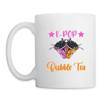 Powered By K-pop And Bubble Tea Simple Music Top - Tasse - Weiß - Links