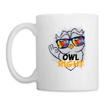 Owl Lover? A Perfect Owls Tee Love Owls Owl Right - Tasse - Weiß - Links