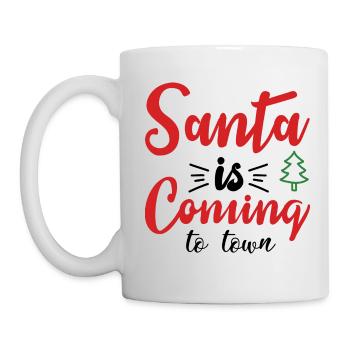 Santa is coming to town - Mug - white - Left