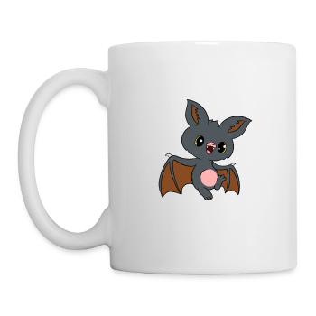 Spooky Creepy Bat Halloween Scary T-shirt Design - Tasse - Weiß - Links