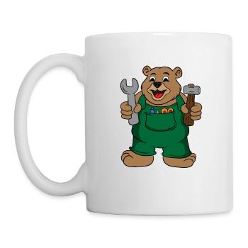 Papa Bear Fix Carpentry Dad Grandpa Father - Mug - white - Left