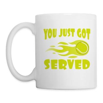 "You Just Got Served" T-shirt Design For Lawn - Tasse - Weiß - Links