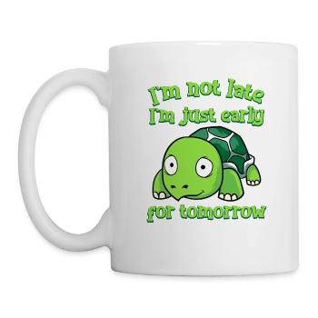 Slow Not On Time Reptile Shell Turtle T-shirt - Tasse - Weiß - Links