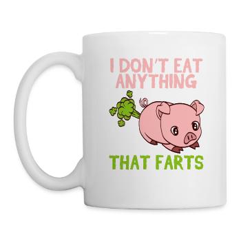 Je ne mange rien qui pète la conception de - Mug blanc - blanc - Gauche