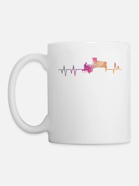 Great Gift Shirt For Musicians "Piano" T-shirt - Tasse - Weiß