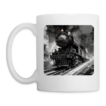 Cooles Motiv Lokomotive - Tasse - Weiß - Links