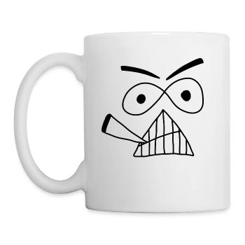 Cool Grumpy Face black- Weska Face Collection - Mug - white - Left