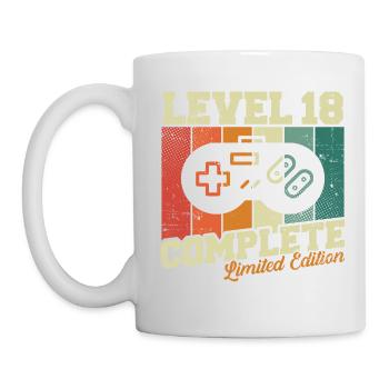 18 Birthday Gift - Level 18 Complete - Mug - white - Left