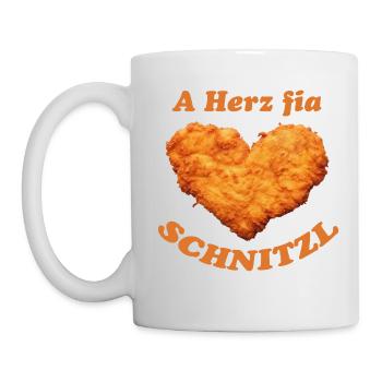 A Herz Fia Schnitzl - dunkel - Tasse - Weiß - Links