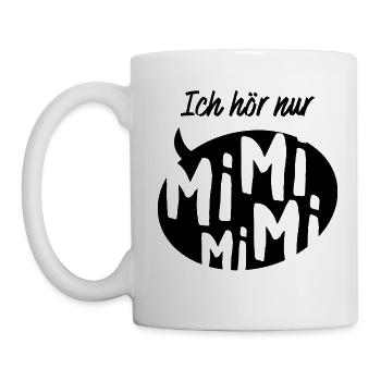 Ich hör nur MiMiMi - dunkel - Tasse - Weiß - Links