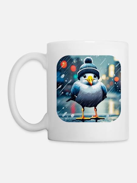 Regen Möwe - Tasse - Weiß
