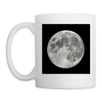 Vollmond am Nachthimmel - Tasse - Weiß - Links